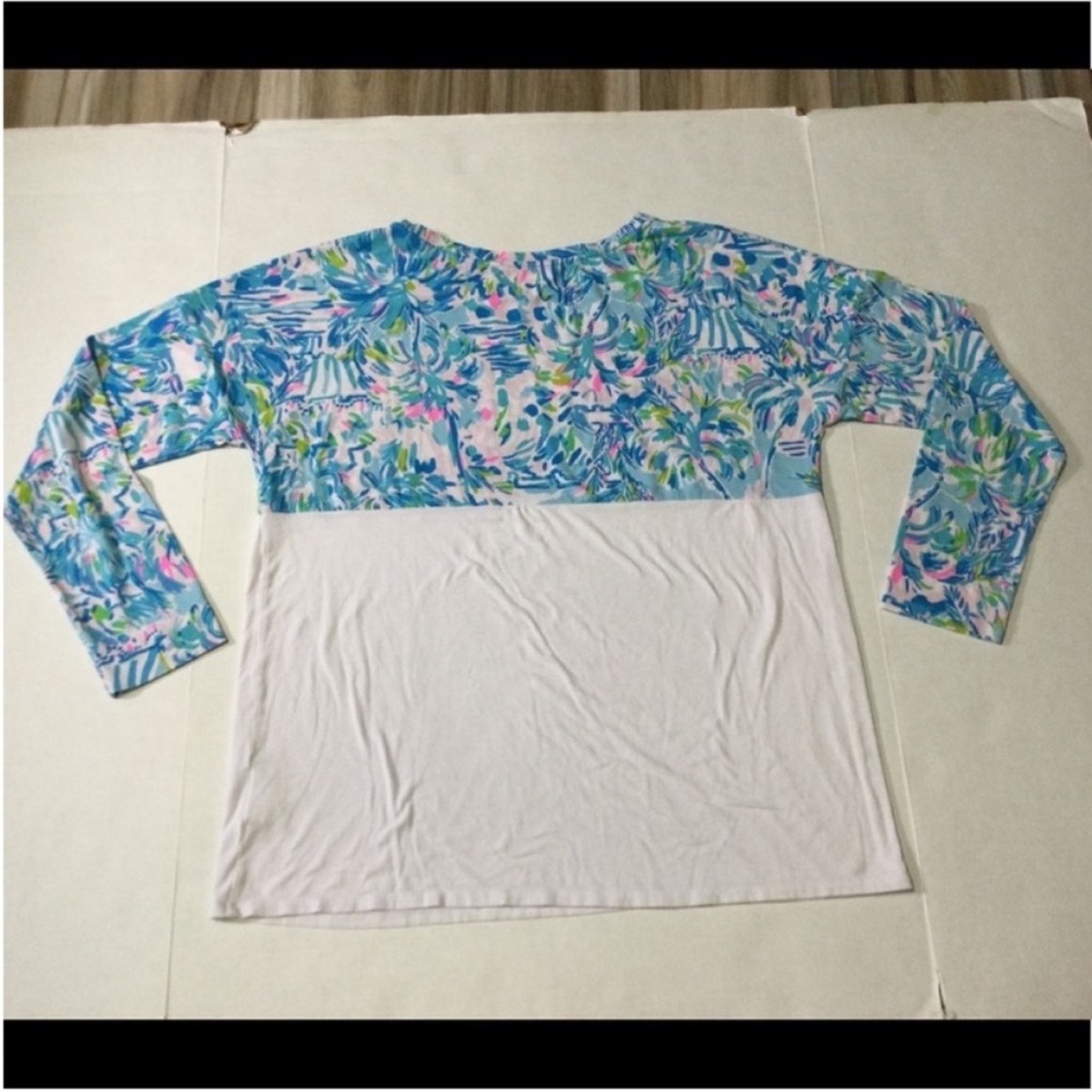 Lilly Pulitzer White and Blue Long Sleeve Tee